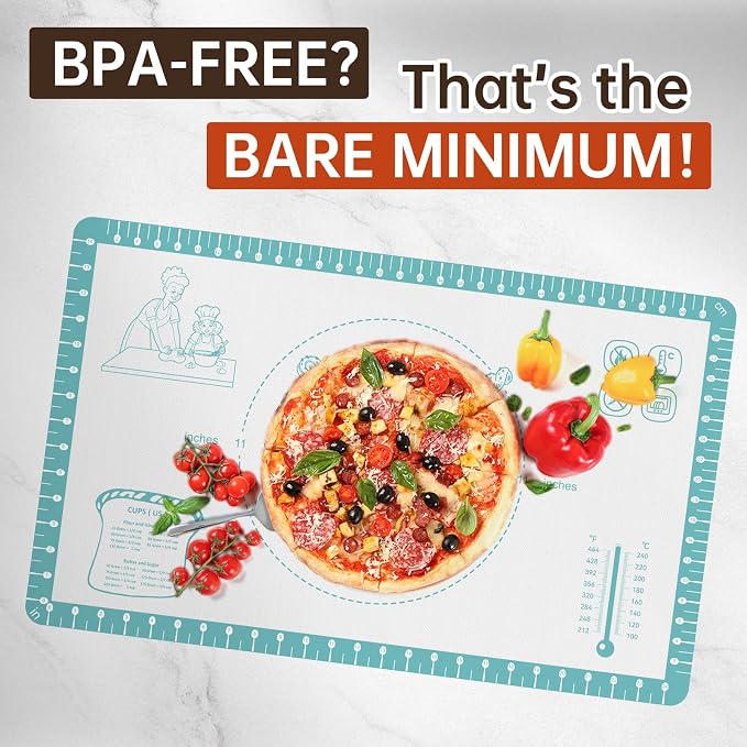Silicone Baking Mat with 10 Useful Recipes, Non Stick Pastry Mat - Image 5