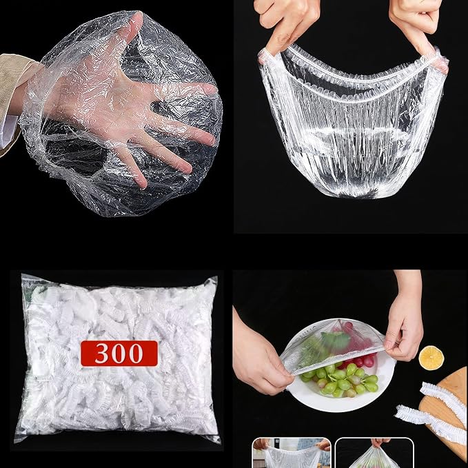 300 Pcs Reusable Elastic Food Covers –Stretchable Bowl & Plate Covers - Image 3