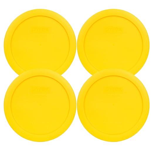 Pyrex 7201-PC 4 Cup Meyer Lemon Yellow Food Storage Replacement Lids by Pyrex