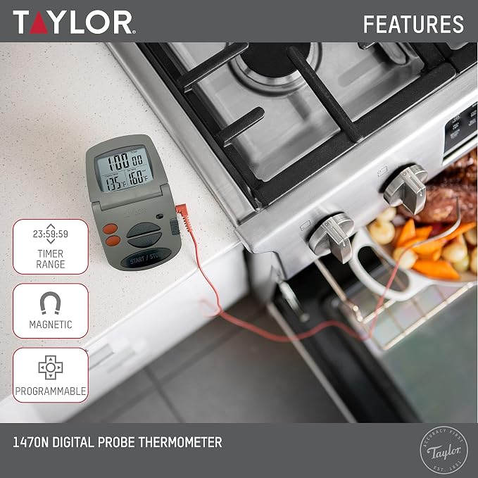 Taylor Programmable with Timer Instant Read Wired Probe Digital, Grill BBQ - Image 3