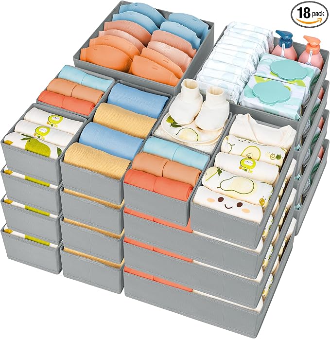 DIMJ Drawer Organizer Clothes 18 Pack by DiMJ