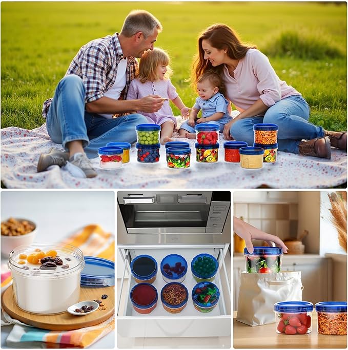 12 Pack-16 OZ Freezer Storage Containers, Small Plastic Containers - Image 6