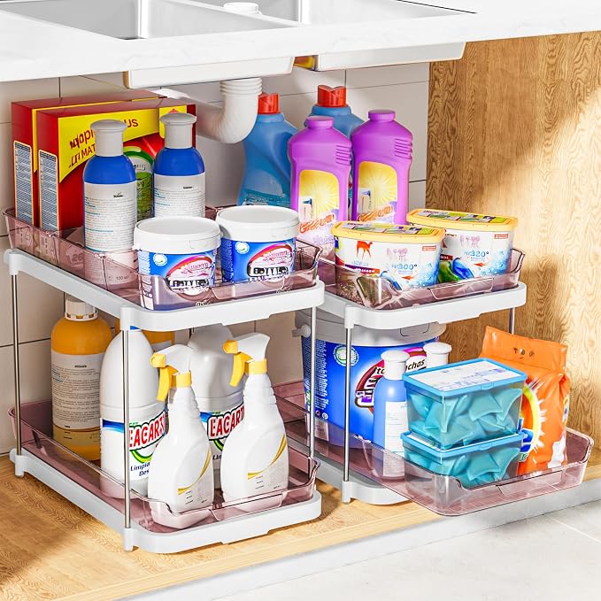 Delamu 2-Tier Multi-Purpose Bathroom Under Sink Organizers and Storage - Image 4