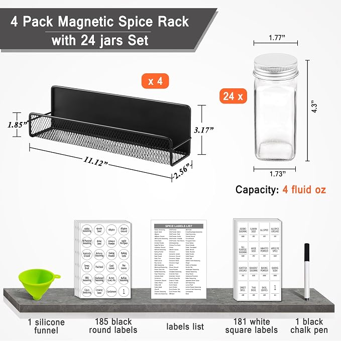 Churboro Magnetic Spice Rack for Refrigerator - Image 3