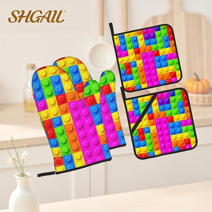 Autism Jigsaw Puzzle Oven Mitts & Potholder Set of 4 - Image 2