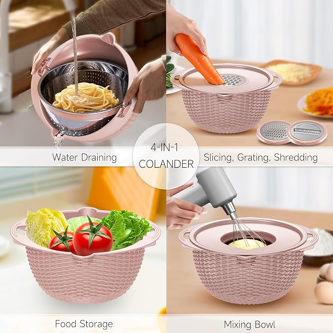 4-1 Colander with Bowl & Spoons Set - Image 2