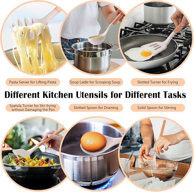HaWare Kitchen Cooking Utensils Set, 23-Piece Silicone Kitchen Utensils Spatula - Image 5