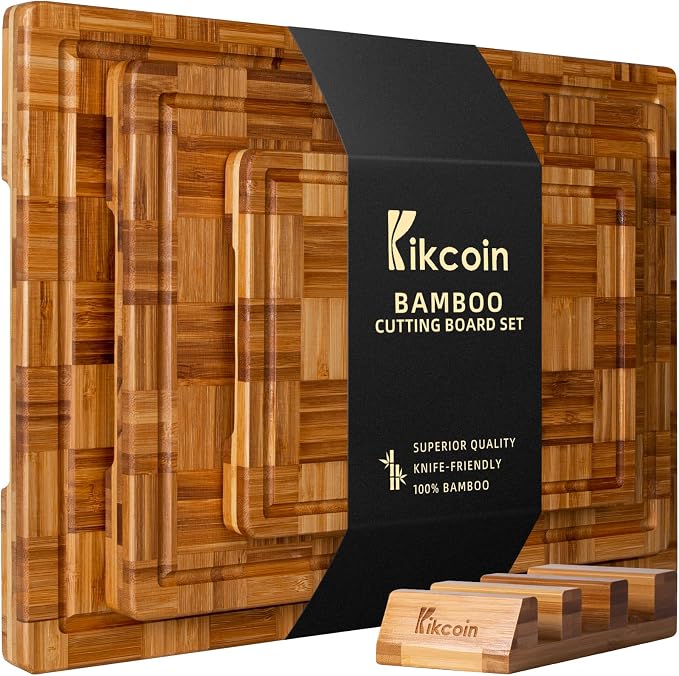 Kikcoin Extra Large Bamboo Cutting Boards, Chopping Boards by Kikcoin