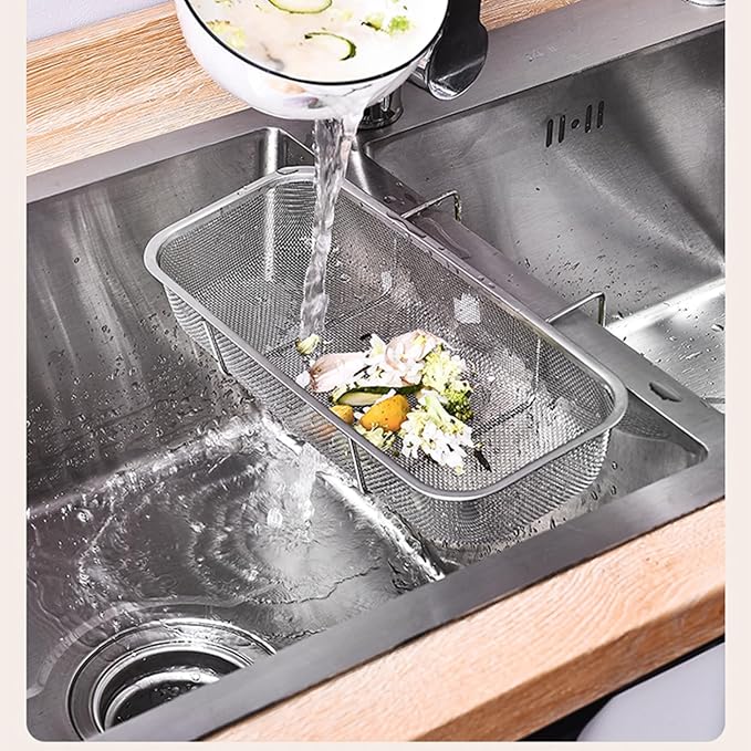 Stainless Steel Side Sink Drain Strainer Basket, Corner Hanging Sink Strainer - Image 2