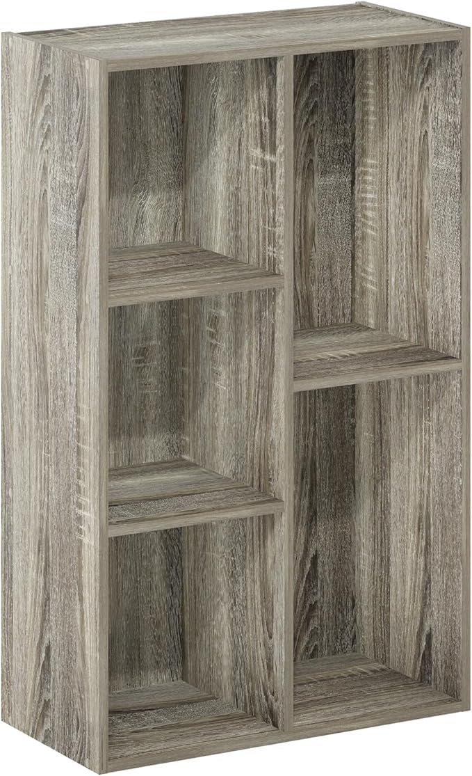 Furinno LUDER Book Shelf, 5-Cube Bookshelf, Reversible Bookcase, 9.4 x 19.5 x - Image 6