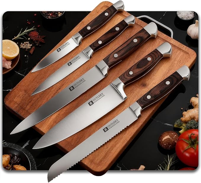 Knife Set with Block, Magnetic Knife Block Set with Knives - Image 6