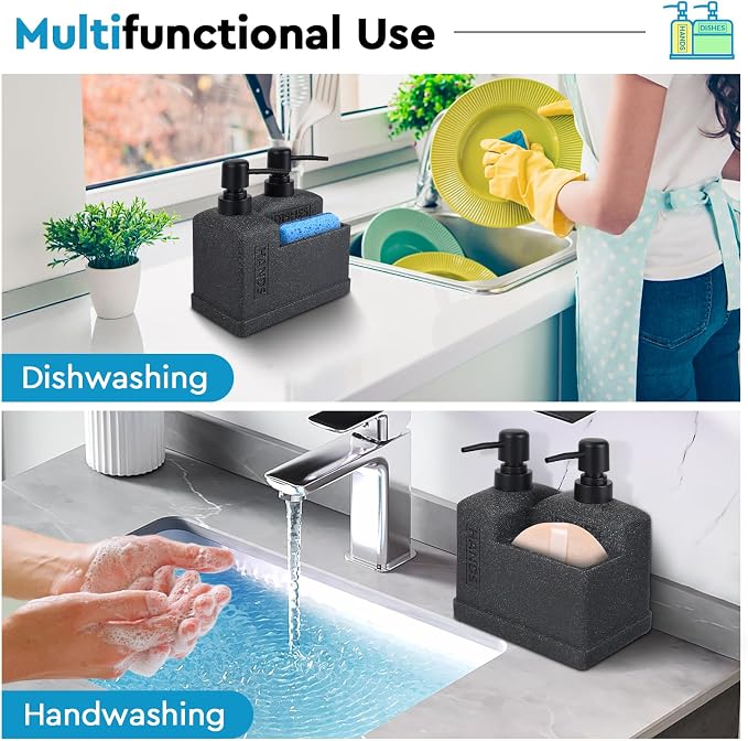 Kitchen Hand Soap and Dish Soap Dispenser Set, Dual Soap Dispenser - Image 6