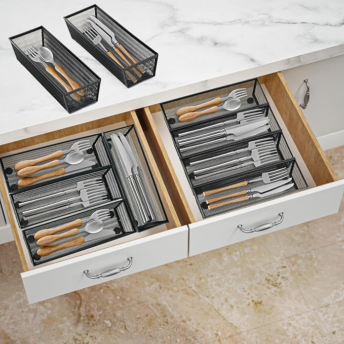 Neudeco Silverware Organizer, Mesh Drawer Organizer - Image 4