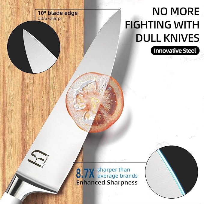 KnifeSaga Kitchen Knife Set Premium, Japanese High Carbon Stainless Steel 15 - Image 2