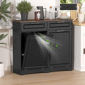 Double 10 Gallon Tilt Out Trash Can Cabinet with Deodorizing Function