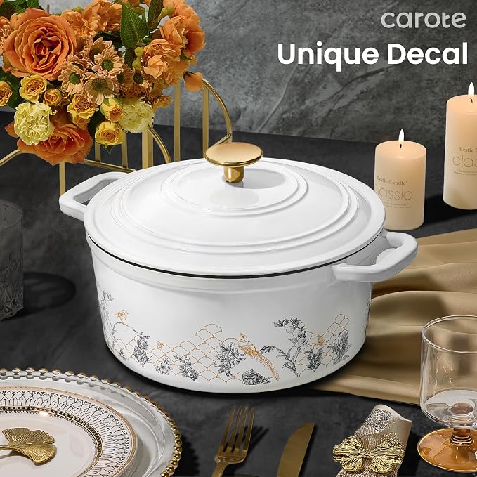 CAROTE 5QT Cast Iron Dutch Oven Pot - Image 7