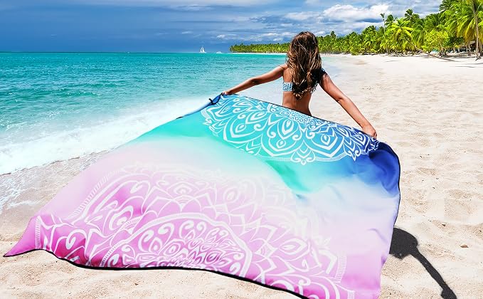 HIHOHO Beach Blanket Waterproof Sandproof Extra Large Beach Mat 79" X - Image 6