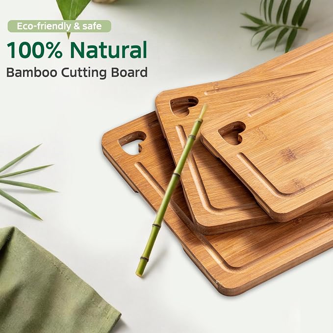 Bamboo Cutting Boards for Kitchen, Wood Cutting Board - Image 7