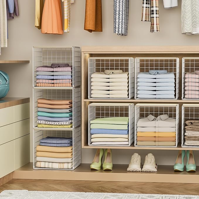 3PCS Stackable Closet Organizers and Storage, Closet Shelves - Image 6
