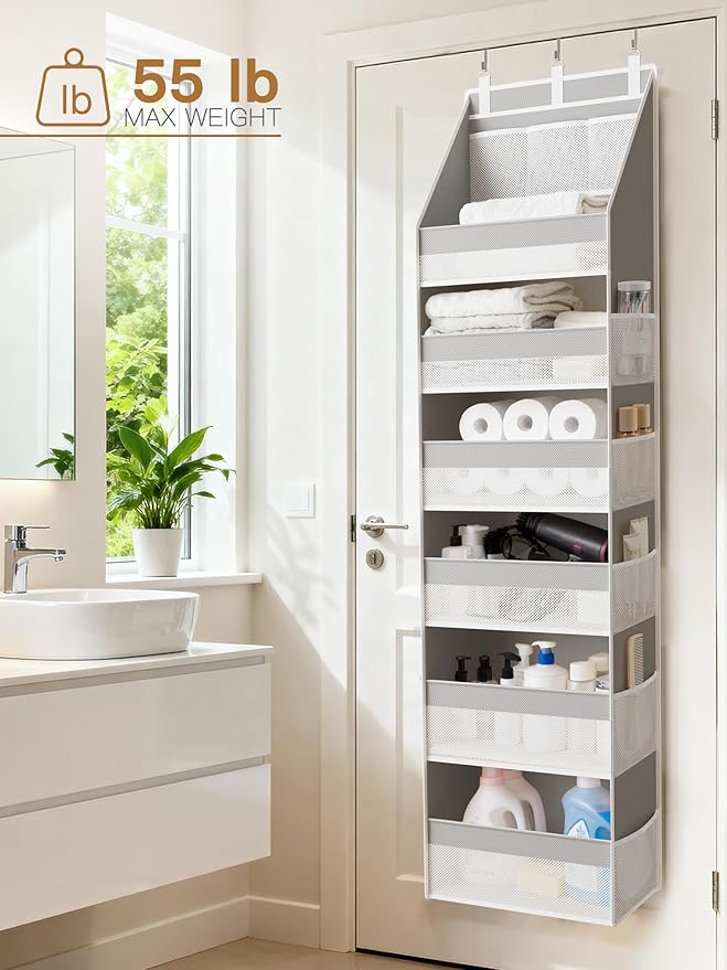 Criusia 2 Pack Over The Door Organizer, Heavy-Duty 6-Shelf Hanging Storage - Image 9