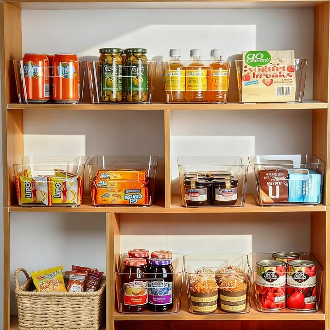 Hudgan 8 Pack Clear Pantry Organizer Bins - Image 2