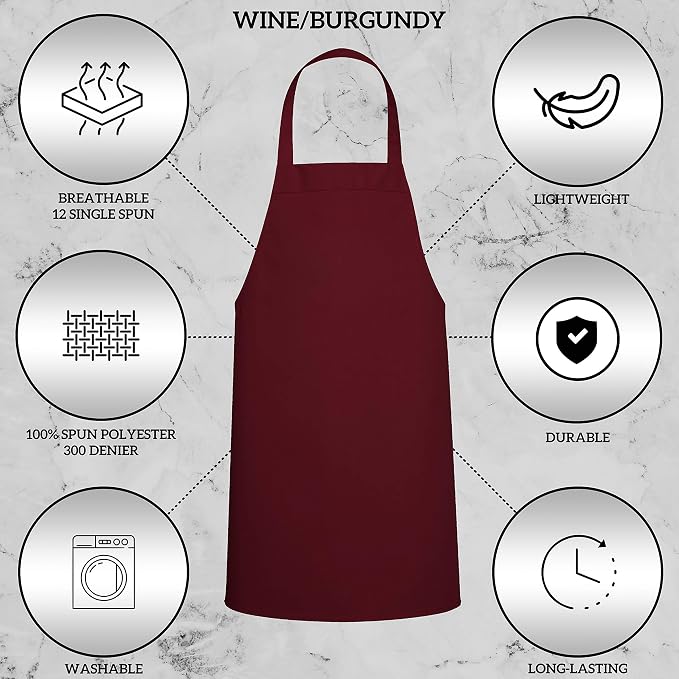 GREEN LIFESTYLE 12 Pack Professional Chef Apron – Grilling Aprons - Image 4