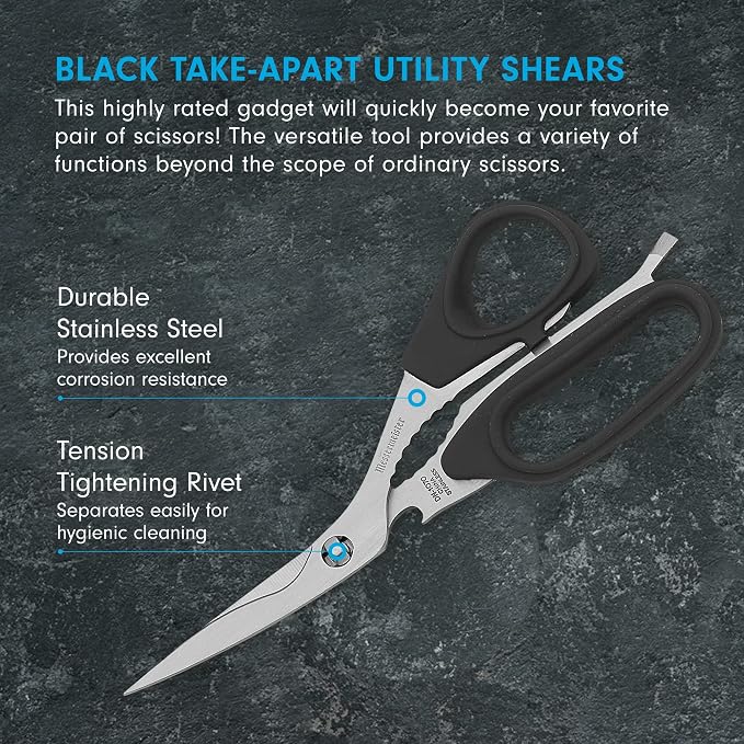 Messermeister 8.5-Inch Take-Apart Utility Shears, Nut Cracker, Jar Lid - Image 2