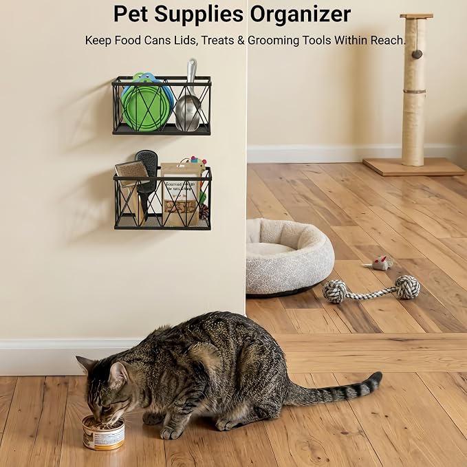 4 Pack Adhesive Cabinet Door Organizer, 2 Baskets + 2 Tumbler Lid Holders - Image 9
