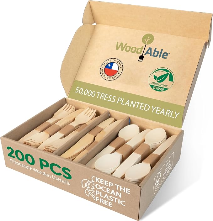 Disposable Wooden Cutlery Set by WoodAble