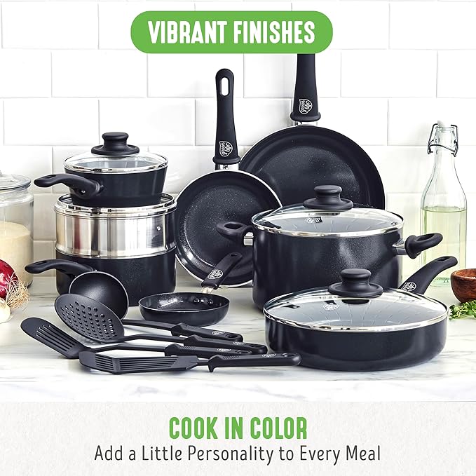 GreenLife 16 Piece Nonstick Cookware Set, Soft Grip Non-Toxic PFAS-Free Ceramic - Image 5