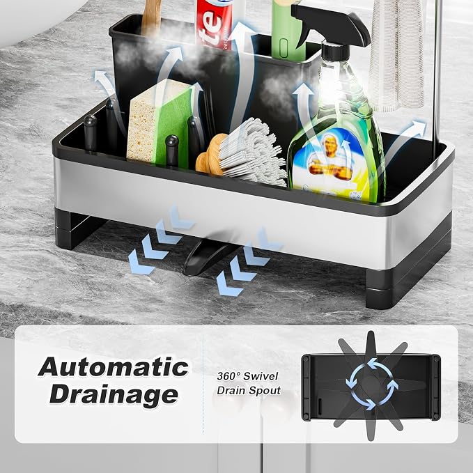 Ewaiira Stainless Steel Sink Caddy, Sponge Holder - Image 4