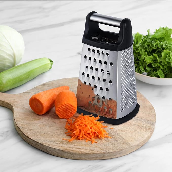 Kaishun Professional Cheese Grater, 4-Sided Stainless Steel Box Grater - Image 6