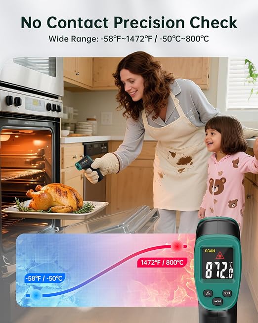 ERICKHILL ROOKMAX Infrared Thermometer Gun, Non-Contact Laser, Adjustable - Image 2