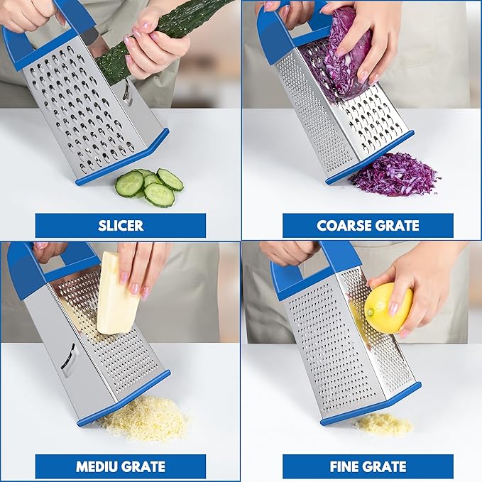 Urbanstrive Cheese Grater With Container, Professional Cheese Grater with Handle - Image 3