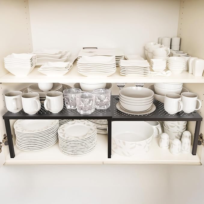 Simple Houseware Expandable Stackable Cabinet and Counter Shelf Organizer - Image 2
