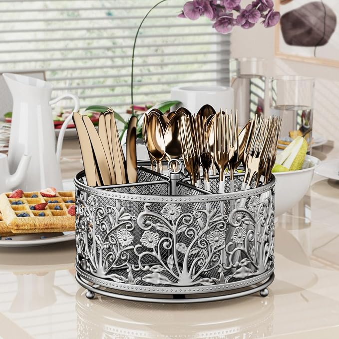 YIUKEA 360° Rotating Utensil Caddy - Image 2