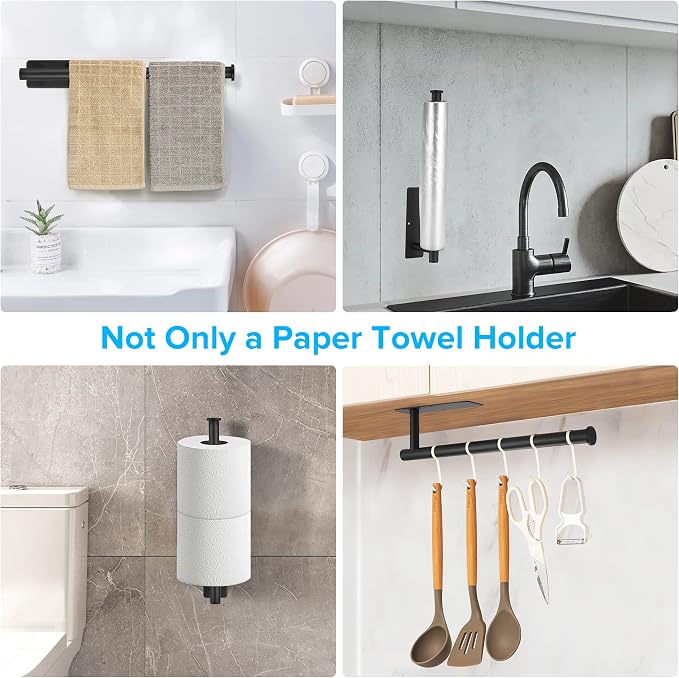 UREZORGEAR 2nd Gen Paper Towel Holder Under Cabinet No Drilling, Self Adhesive - Image 7