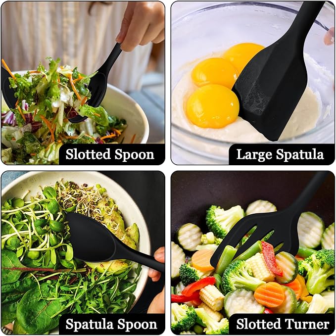 LIANYU 8Pcs Cooking Utensils Set, Heat Resistant Kitchen Utensils, Silicone - Image 5