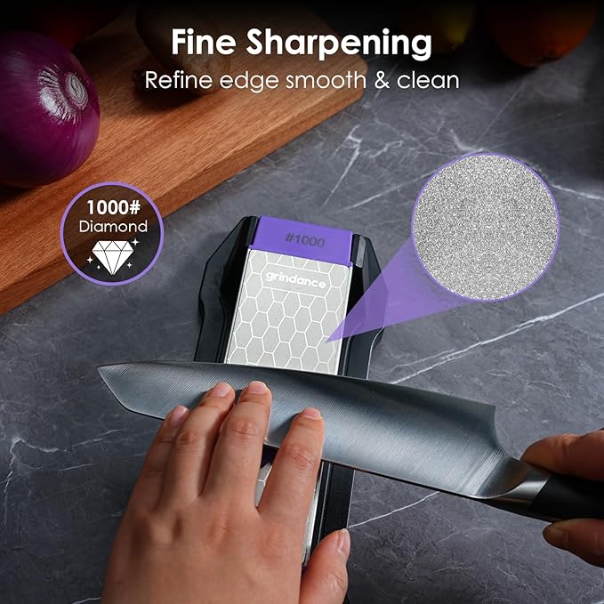 3-Sided Diamond Sharpening Stone 400/1000/8000 Grit Whetstone - Image 3