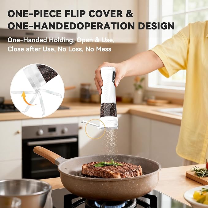 Electric Salt and Pepper Grinder Set, Upgrade 2-Speed Setting, External 5 - Image 8