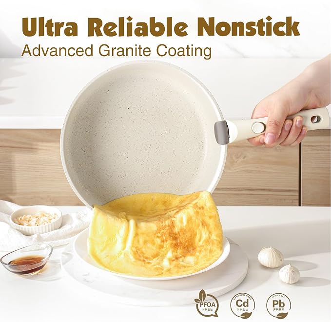 SENSARTE 24 Piece Pots and Pans Set, Nonstick Detachable Handle Cookware - Image 4