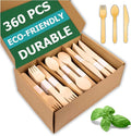Disposable Wooden Cutlery Set 360 PCS by Unknown