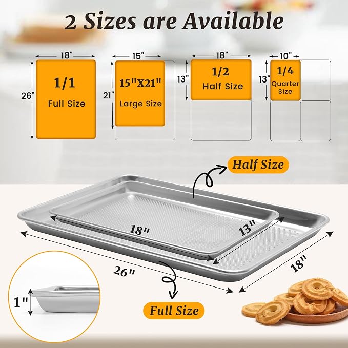 6 Pack Half Size Aluminum Perforated Baking Sheet Pan, Restaurant & Kitchen - Image 5