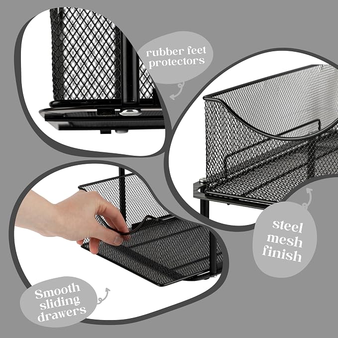 Sorbus 2 Sets of 2 Tier Metal Under Sink Organizer - Image 5