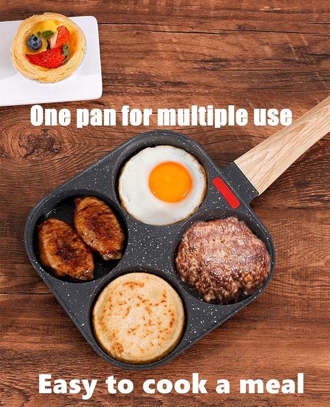 HUPECHAM 4-Cup Egg Pan Nonstick, and Granite Egg Frying Pan, Versatile - Image 7