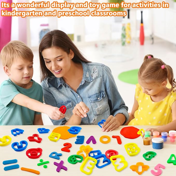 Dough Tool Set with Dough Alphabet Cutters, Numbers Cutters, Mathematical - Image 6