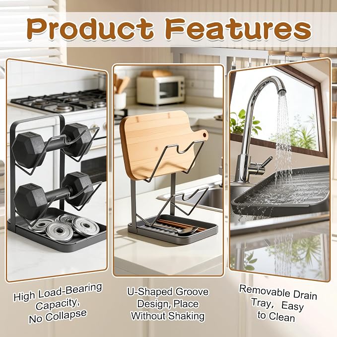 Kitchen Pot Lid Storage Rack, Pot Lid Organizer, Kitchen Pot Lid Holder While - Image 3
