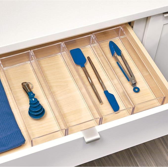 iDesign Clarity Drawer, Kitchen and Bathroom Organization Silverware, Large-Set - Image 3