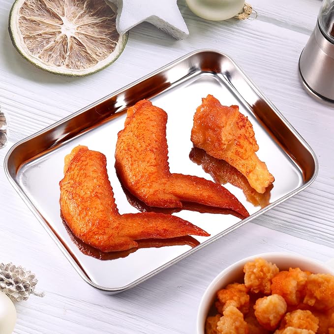 Mimorou 12 Pcs Baking Sheet Stainless Steel Cookie Small Metal Sheet Pans - Image 7