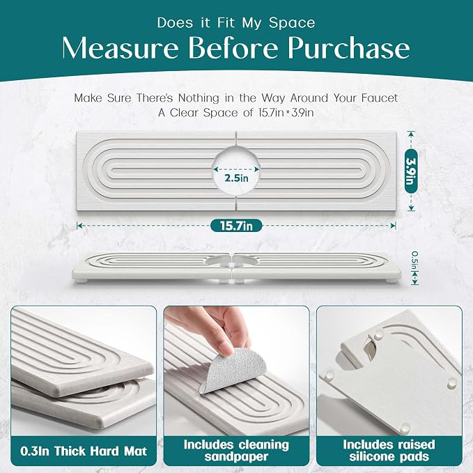 Eormoe Kitchen Sink Faucet Mat - Image 5